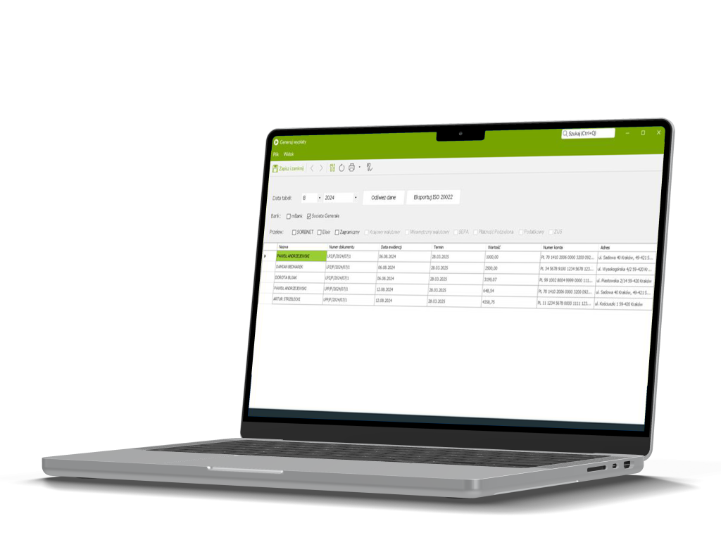 ISO 20022 payment integration dashboard